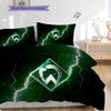SV Werder Bremen Vzorované povlečení Sada prošívaných dek a povlaků na polštáře Domácí dekorace Dárek k narozeninám (1 * povlak na peřinu + 2 * povlak na polštář, bez jádra)
