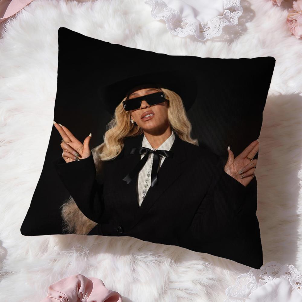Singer B-Beyonce Cowboy Cushion Cover Premium Comfort Reversible Pillow Cove -Two In One Design for Any Room & Car Interior
