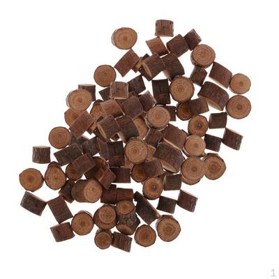 100 Sztuk Drewniane Okrągłe Plasterki Kłody Do Dekoracji Stołu na Środek Weselny Rękodzieło Obróbka Drewna 1-1,5cm