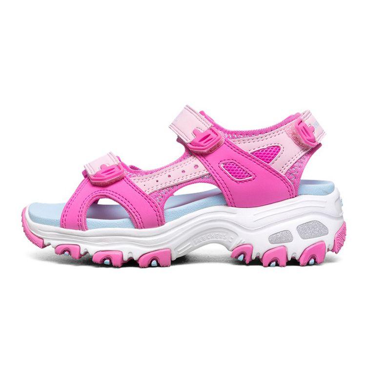 Skechers DLites Simple Comfortable Kids Sandals Kids Sandals Pink Multicolor 664133L-HPMT 35