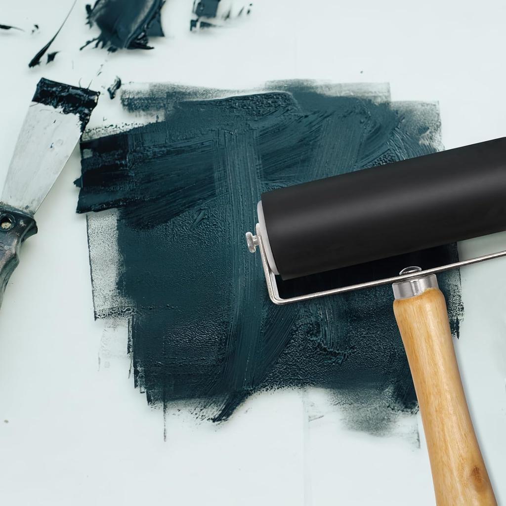 Ciieeo 4 Pcs Rubber Brayer Rubber Roller Ink Stamping Roller Rubber Brayer Roller Rollers Oil Painting