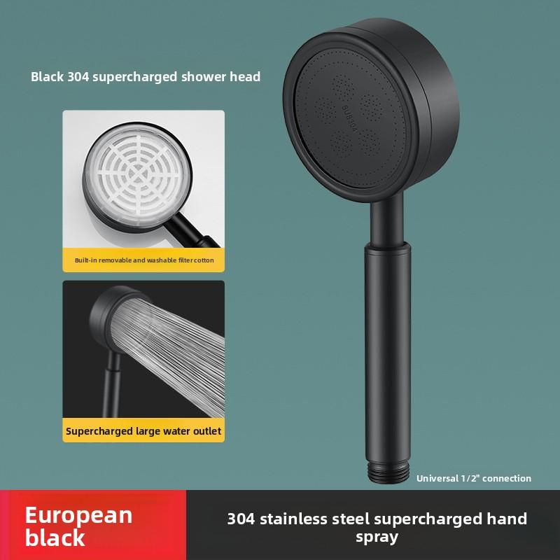 304 Stainless Steel Pressurized Shower Head, Little Waist Bathroom Pressurized Shower Head Hose Set