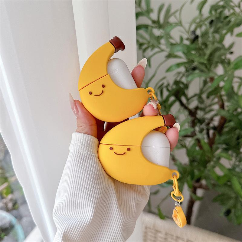 Cute Banana Expression for AirPods Pro1 Apple Bluetooth Headset Cover 1 Generation 1 Generation Protective Case Cartoon Woman