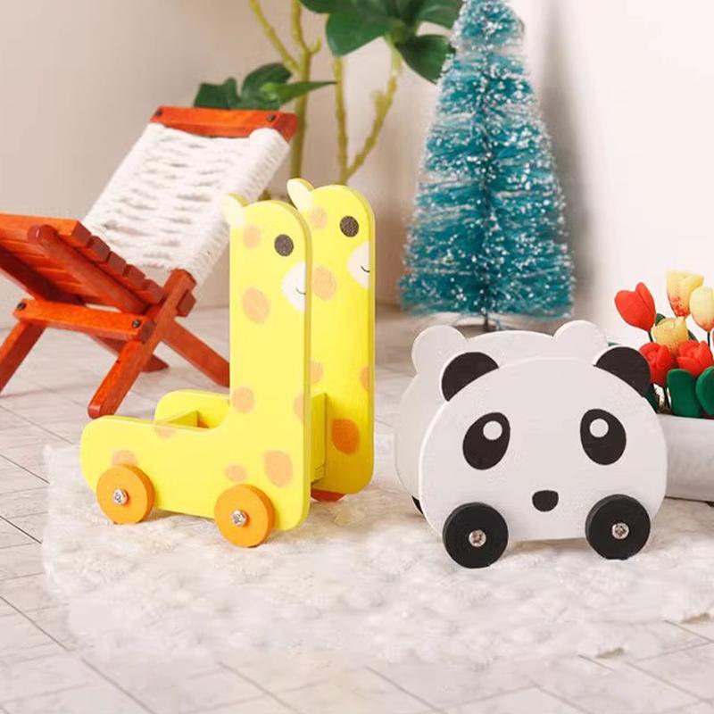 Miniature 12 Min Animal Storage Cart Storage Frame Basket Mini House Decoration Ob11