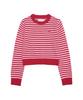 AMES-WORLDWIDE Basic Small Logo Stripe Knit Red