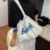 Korean version of the new letter printing casual large-capacity tote bag, light travel versatile lazy wind shoulder stray bag