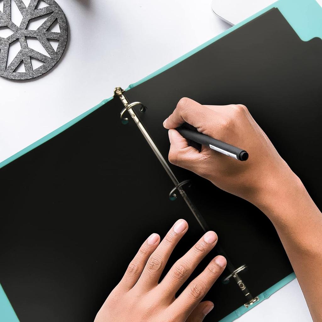 3 Ring Binder Dividers with 5-Tabs for Letter Size, 1/5 Cut, 3-Hole Punched, Write & Erase Plastic Binder Dividers Extra Durable Section Index