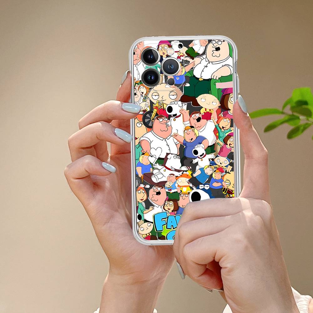 Aesthetic F-Family G-Guy Transparent Phone Case For IPhone 16 15 14 13 12 11 Pro Max Plus Soft Cover