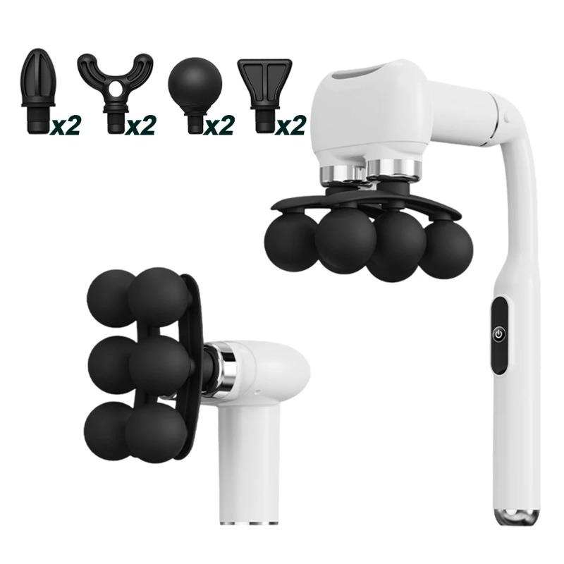 6-Heads Handhel Fascia Gun High Frequency Vibration Body Massage Gun Neck Shoulder Waist Back Handle Massager Fascia Masajeador