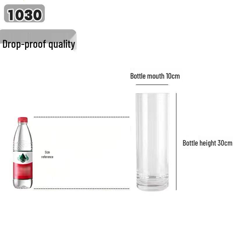 Acrylic Transparent Vase for Flower Arrangements and Lucky Bamboo - Large Straight Cylinder Design