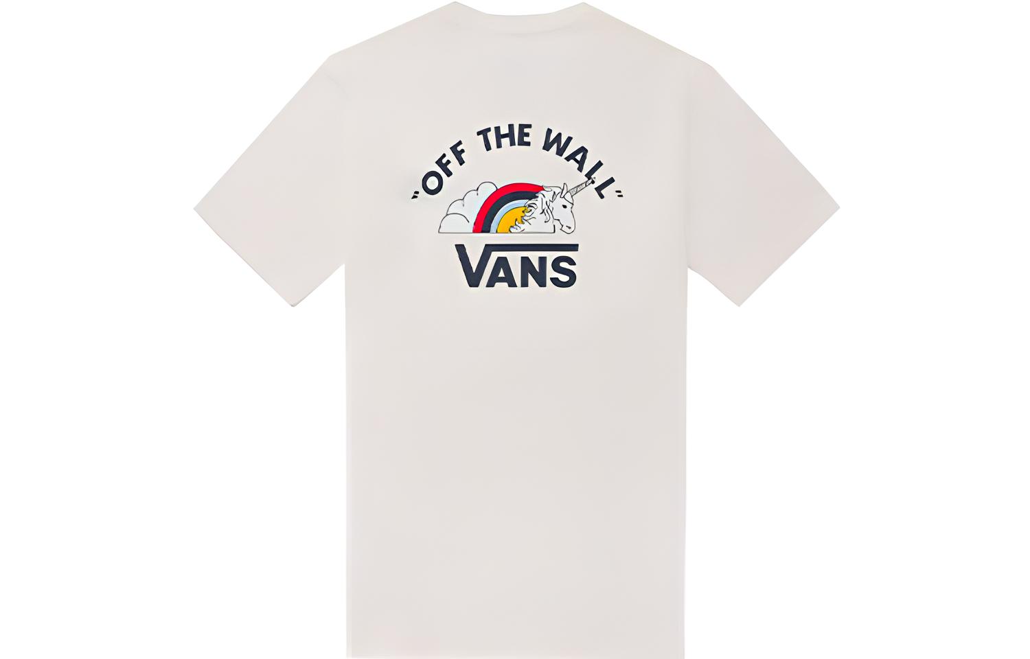 Vans T Shirts Unisex White Crew Neck Moderate Straight Fit VN0A54L9FS8 M