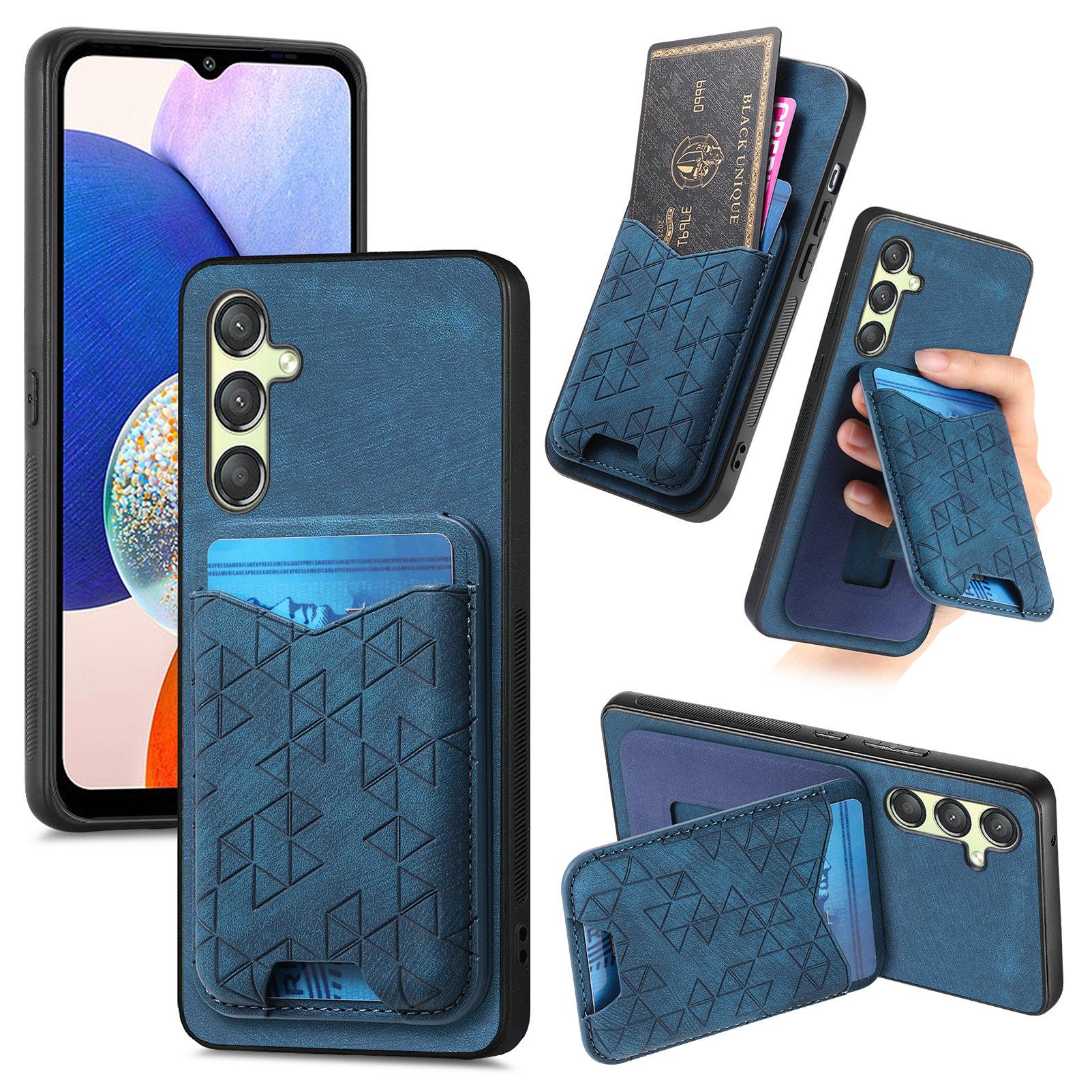 

Чохол для Samsung Galaxy A14 4G/5G з тисненим візерунком, тримачем для карток, підставкою, шкіряною задньою кришкою Blue