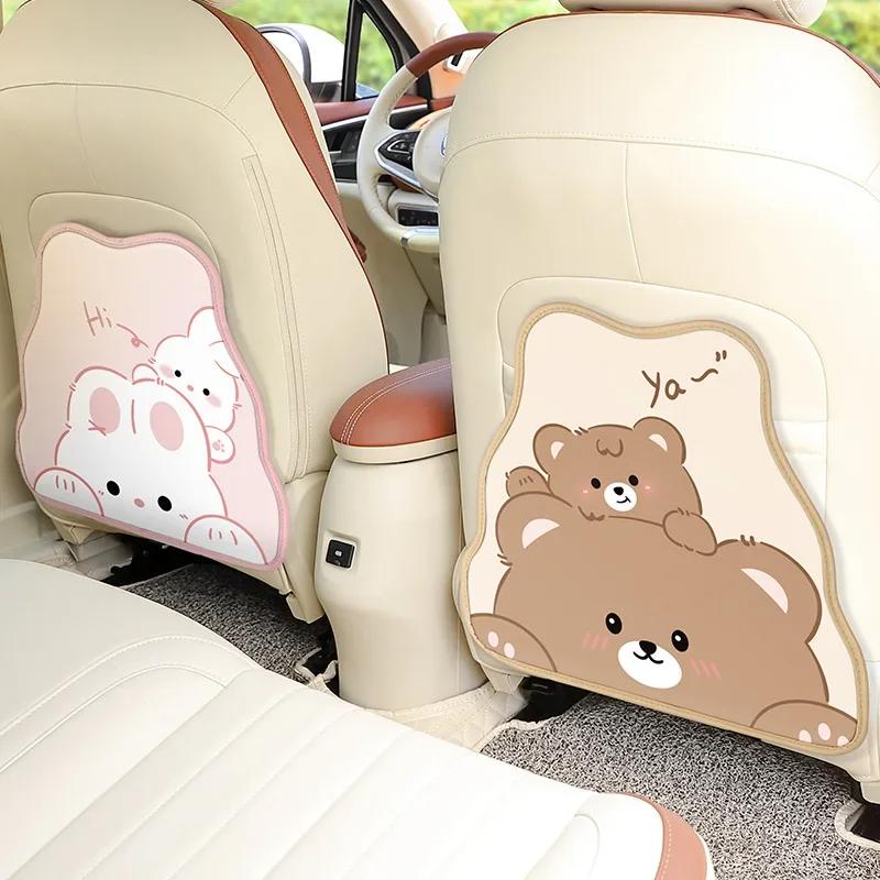 Cartoon Car Seat Back Anti-Kick Mat Anti-Fouling And Anti-Dirty Cute Back Row Children Car Back Seat Protection Mat Anti-Wear Pa