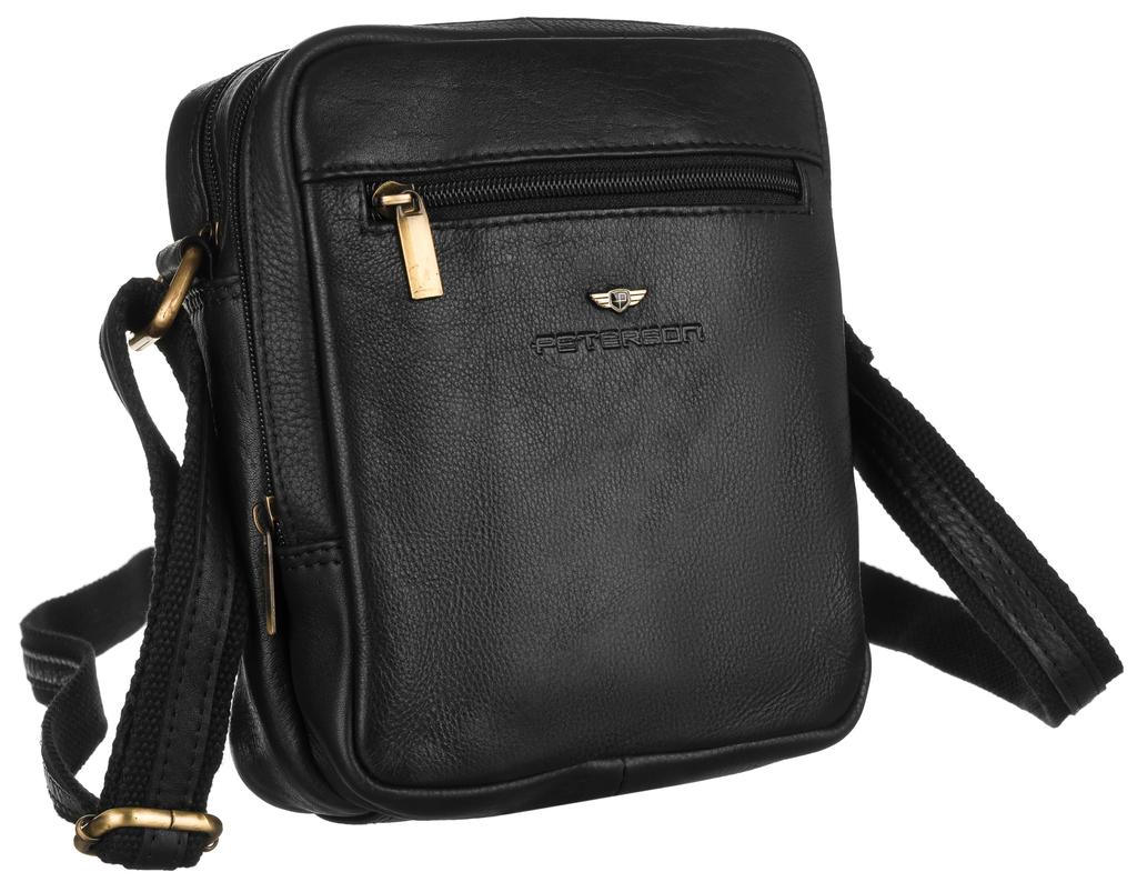 Men's messenger bag made of natural leather - Peterson