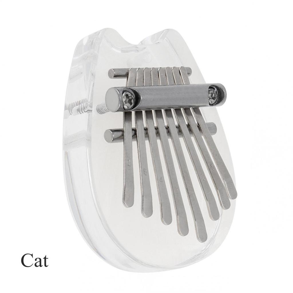 Mini 8 Tasten Kalimba Kristall Transparent Daumen Klavier Bär Herz Katze Wasser Tropfen Form Mbira Musikalisches Werkzeug
