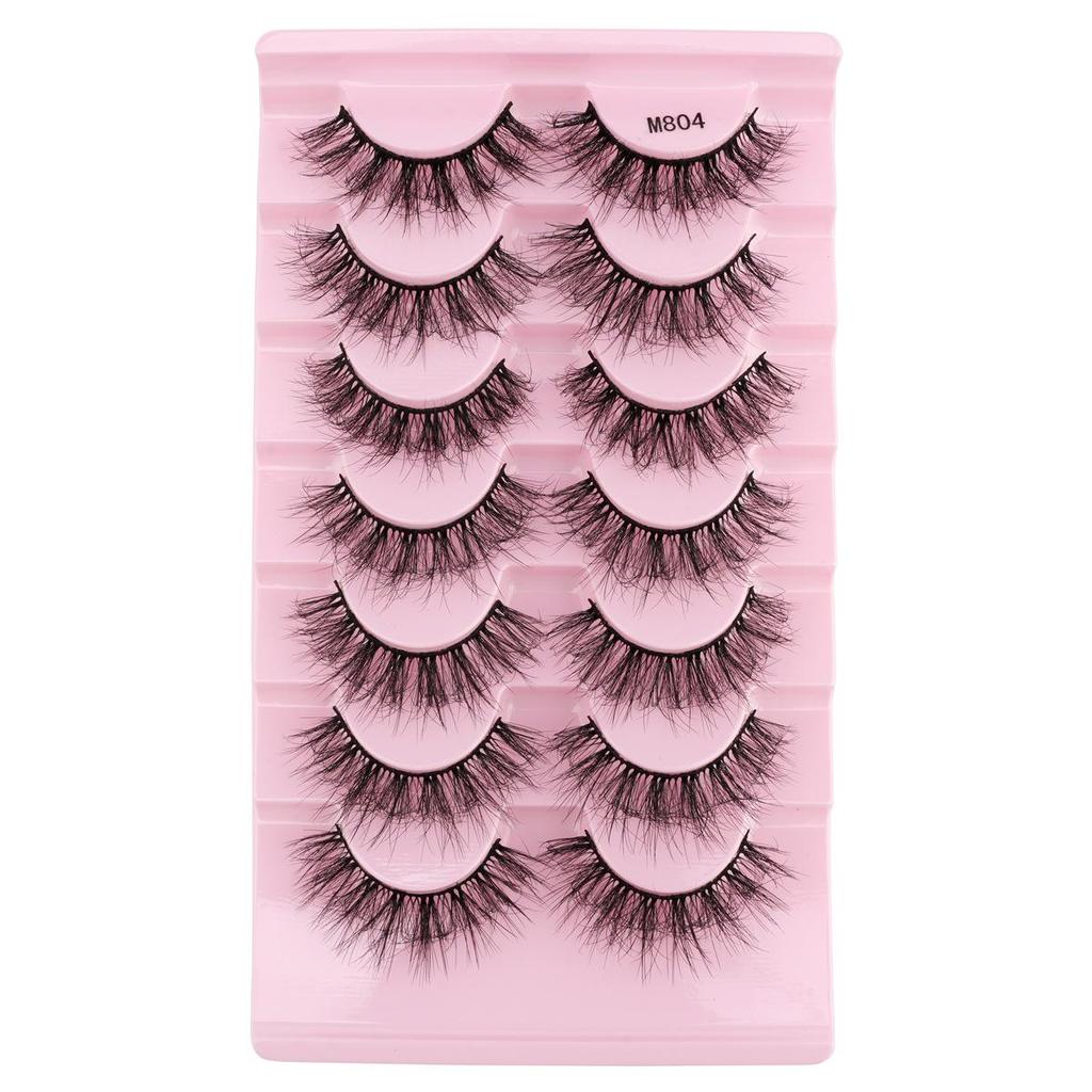 7 Pairs Fluffy 3D Eyelashes: Natural, Dense, Exaggerated Mess for a Bold European & American Look