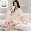 Pajamas Women'S Pure Cotton Short-Sleeved Shorts Student Cartoon Pullover Cotton Korean Version Women'S Loungewear