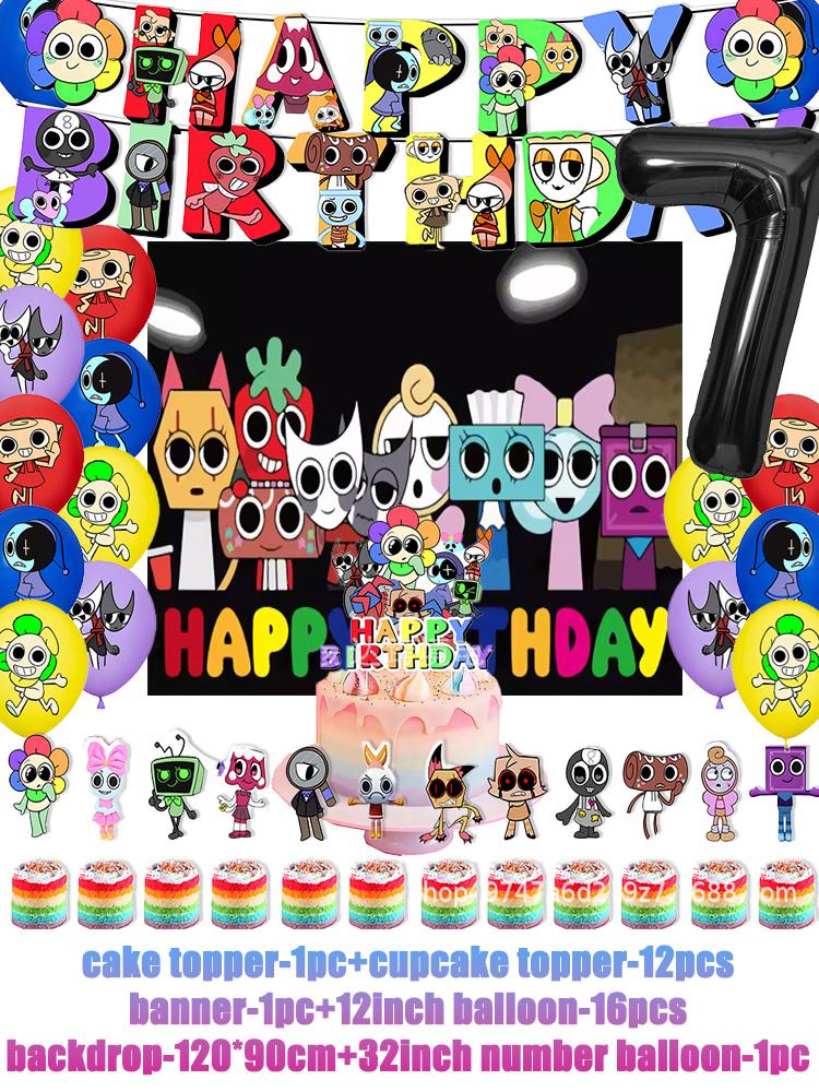 Game DANDYS World Theme Birthday Party Supplies Decoration Disposable Tableware Dandy's DIY Balloon Plate Cup Backdrop Kid Gift