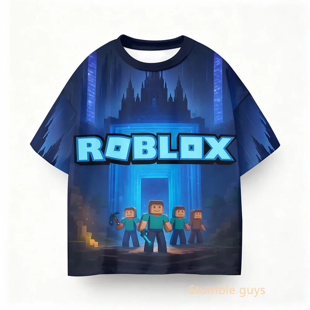 Summer Kids Roblox Game Casual Wear Boys Clothes Girls Anime Tee