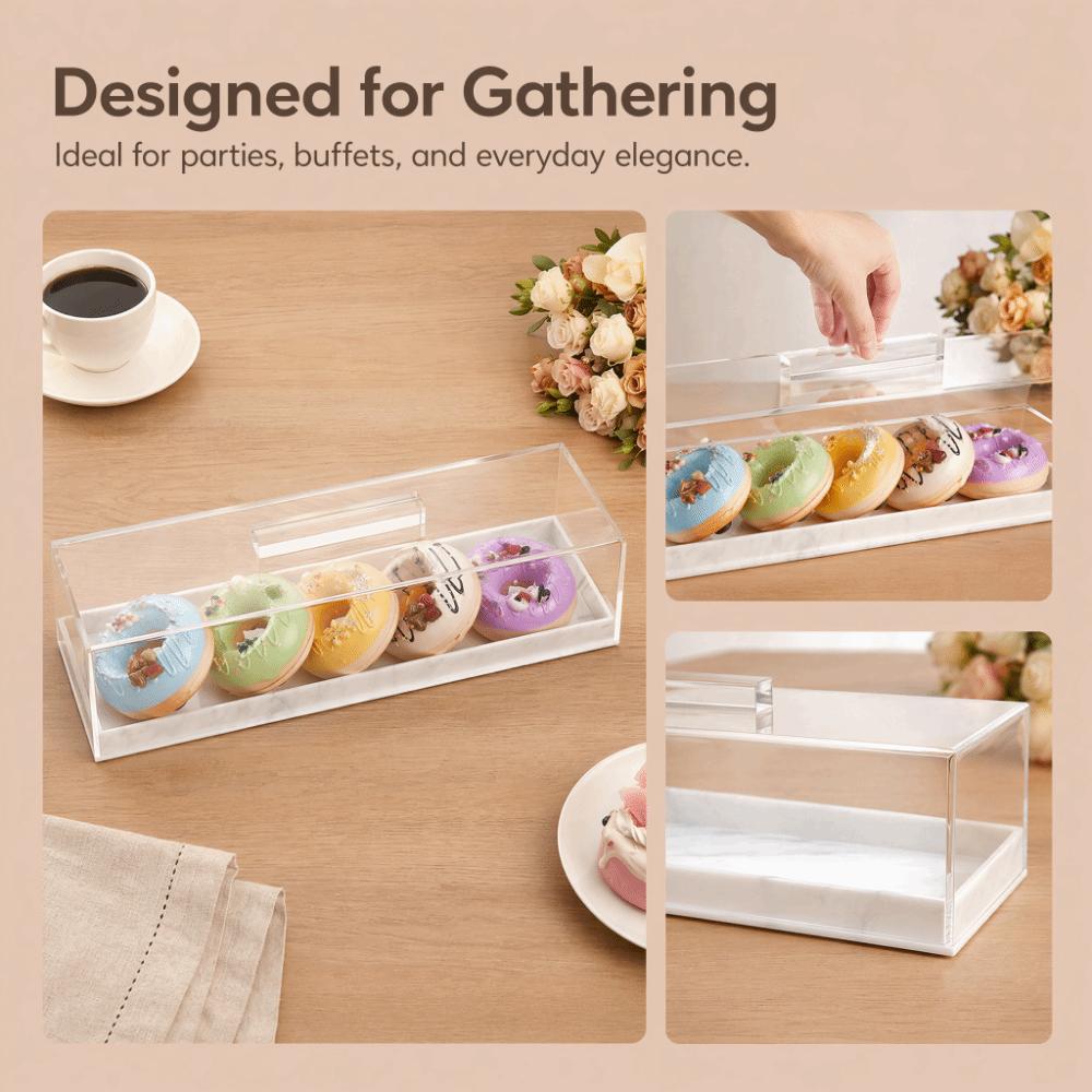 Acrylic Material Dessert Serving Tray Rectangular Dessert Holder Tray  Party Dessert