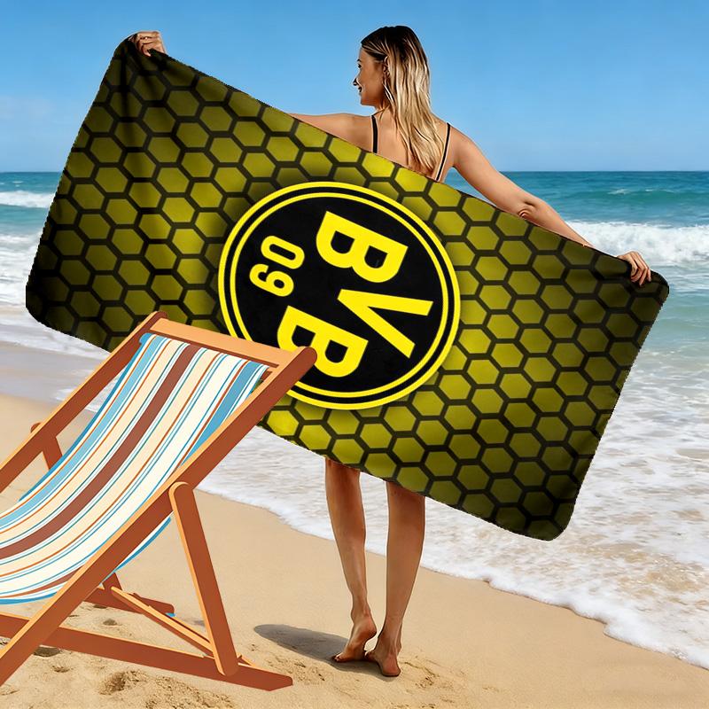 Vibrant BVB Fan Art beach towel Beach towel for vacation photos Outdoor camping Outdoor pool towel Absorbent bath towel swim