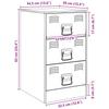 Nightstand White 34.5 x 39 x 62 cm Steel