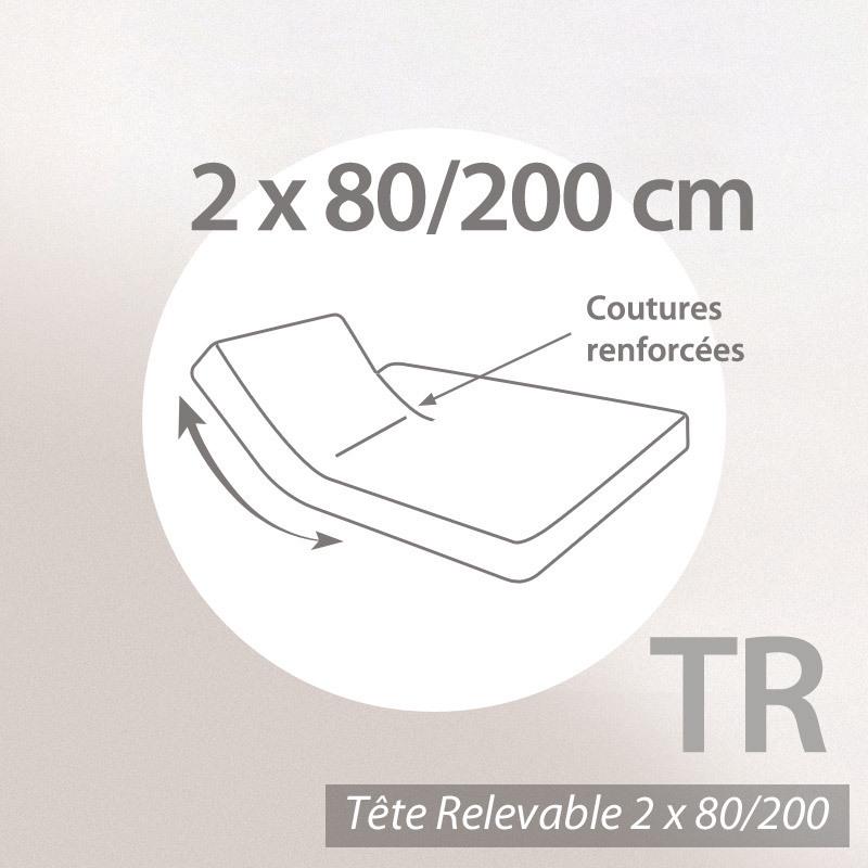 Protège-Matelas Absorbant Antonin Blanc 2x90x200 Pour Lit Articulé Tête Relevable - Grand Bonnet 30cm