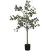 Decorative Artificial Plant 120 cm Synthetic Eucalyptus with 230 Leaves in Pot for Indoor Green