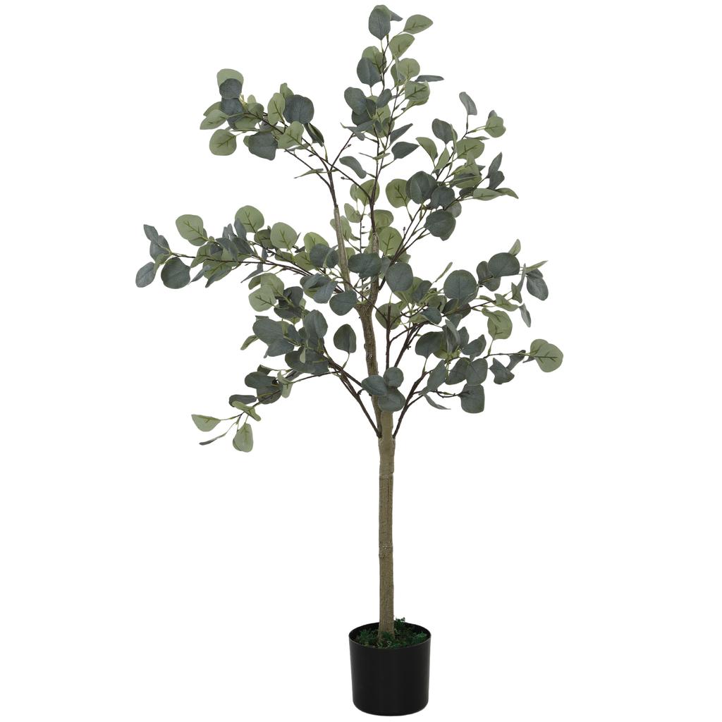 Decorative Artificial Plant 120 cm Synthetic Eucalyptus with 230 Leaves in Pot for Indoor Green