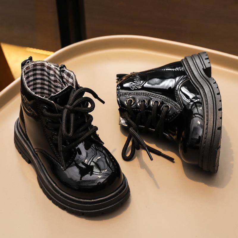 Cizme Martin pentru copii Cizme noi pentru fete Cizme scurte de toamnă și iarnă Cizme stil britanic Cizme simple pentru băieți