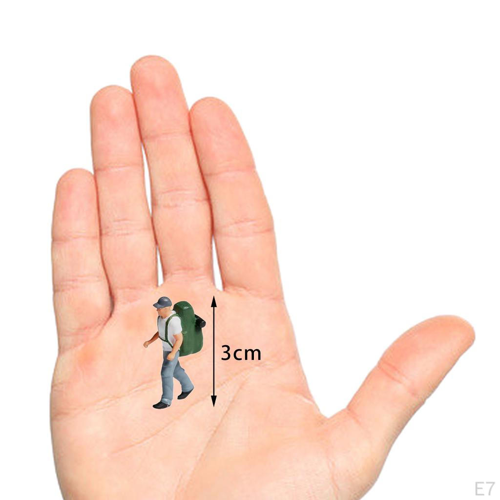 1/8 Diorama Painted People Character w/ Backpack Doll for Micro Scene DIY Model Ornament cm