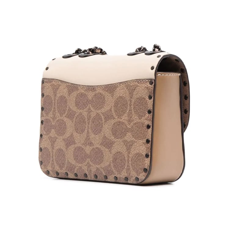 COACH Madison Calfskin Shoulder Bag, Crossbody Bag Small Women's Apricot With Monogram C2462-V5SNE