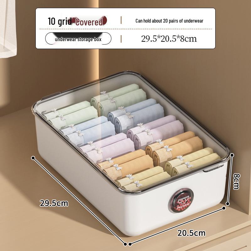 3-in-1 Dustproof Underwear and Sock Organizer with Lid