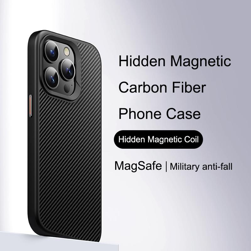 Carbon Fiber Rotating Stand Magnetic Magsafe Phone Case For iPhone 17 16 15 14 13 12 Pro Max 17Air 16E Metal Camera Frame Button