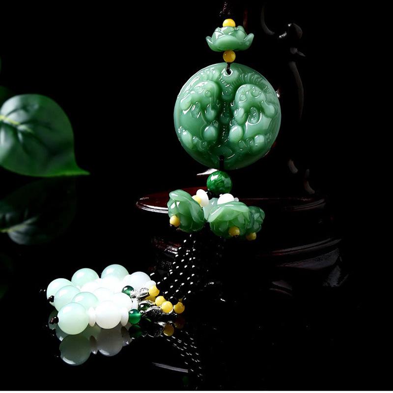 

Украшения для зеркала заднего вида автомобиля: Подвески Jade Pixiu для женщин и мужчин