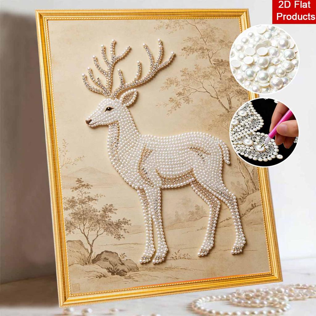 Pearl DIY Art Painting Majestic Deer Handcrafted Picture Indoor Wall Ornament Relaxing Leisure Hobby Exquisite Home Decor Gift