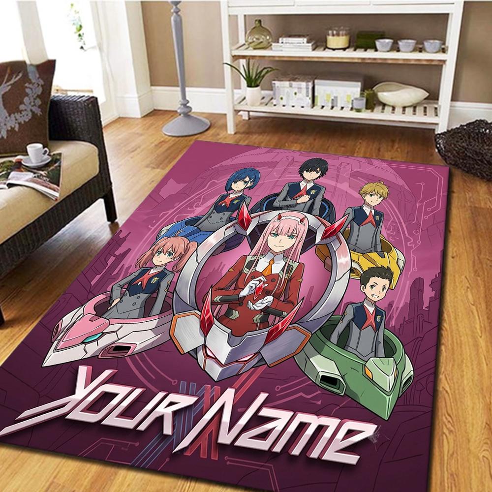 Name Custom DARLING in the FRANXX Carpet for Living Room Bedroom Home Decor Cool Movie Play Floor Mat -HE20