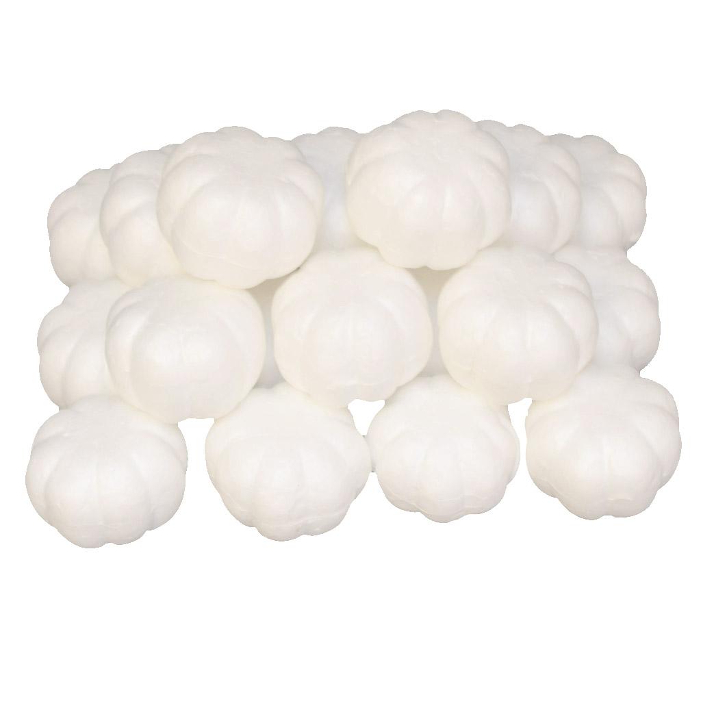 White Foam Pumpkin Polystyrene Craft Balls Craft Decoration Balls for DIY , Household, Halloween Decorations 28 x 40mm