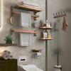 Walnut Punch-Free Luxury Towel Rack: Wall-Mounted Bathroom and Hotel Shelf