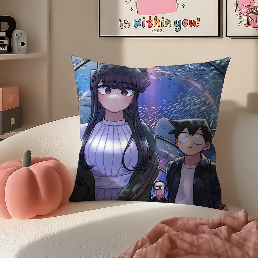 KKomi Cant Communicate Cushion Cover Pillowcase Short Plush Invisible Zipper Room Sofa Cushion Cover