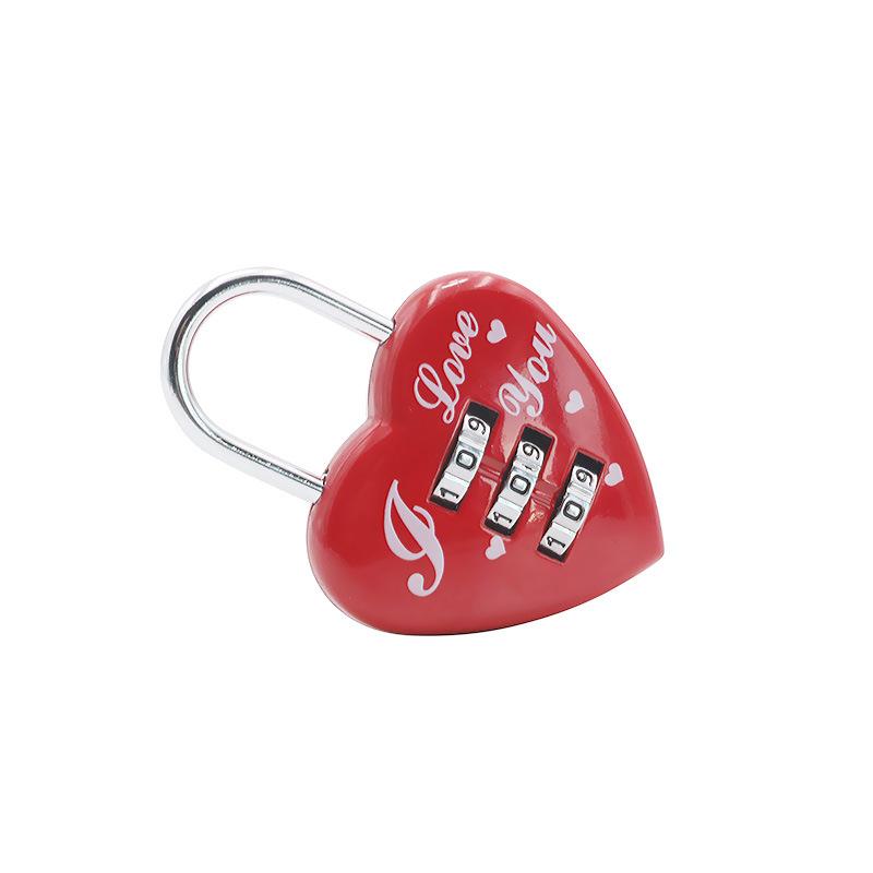 Heart-Shaped Password Iron Locks Mini Yellow Lock Small Lock Sex Toys Storage Box with Private Toys Confidential Accessories