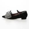 Evol Women's IX5467 Black Combination Pointed Pumps with Removable Ribbon and 2cm Heel, Size 22.0cm