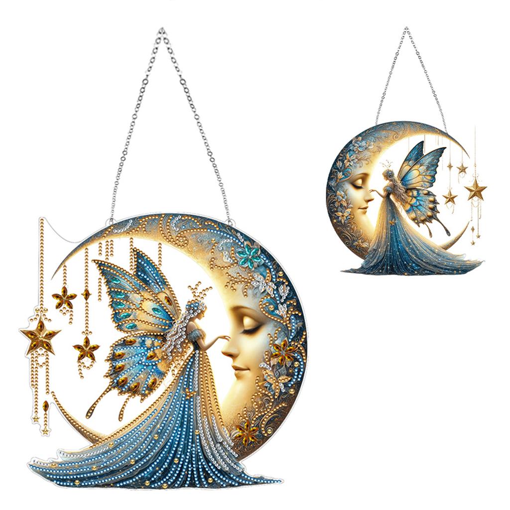Mondgöttin 2D/Flach DIY Spezielle Form Strassstein Diamant Kunst Fensteranhänger Diamantmalerei Set Hängende Diamant Kunst Kits