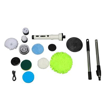 Elektrická rotačná čistiaca kefka Bezdrôtová čistiaca kefka do sprchy s vymeniteľnými hlavicami Odnímateľná rukoväť