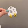 Sweet Colorful Polka Dot Enamel Geometric C-Shaped Hoop Earrings For Women Minimalist Korean Style Fashion Design Party Jewelry