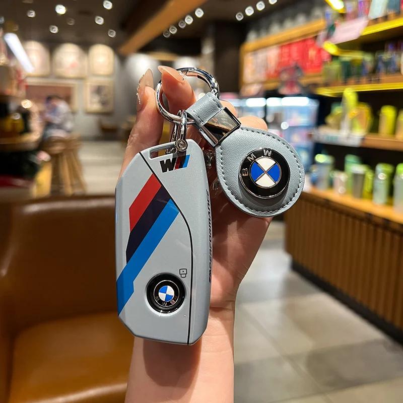 ABS Racing stickers Car Remote Key Case Cover For BMW M G07 X7 LCI U11 X1 G70 7 Series G09 XM F98 X4M LCI G18 X5 G81 M3 I20 IX