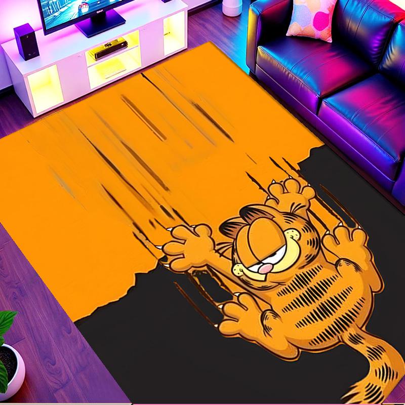 Garfield Print Rug, Washable Floor Carpet, For Entryway Dorm Laundry Room Office Study, Home Decor Birthday Christmas Gift