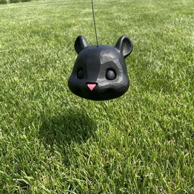 3D Printed Cute Squirrel Head Feeder Fun Animal Face Hanging Pendant Feeder Outdoor Garden For Home Decoration Gifts