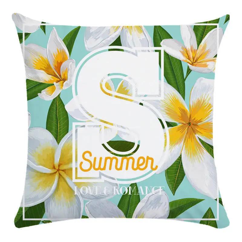 Colorful Parrot Flower Oil Painting Pattern Cushion Cover Sofa Decorative Pillow Cover Floral Pillowcase Home Decor 45X45Cm