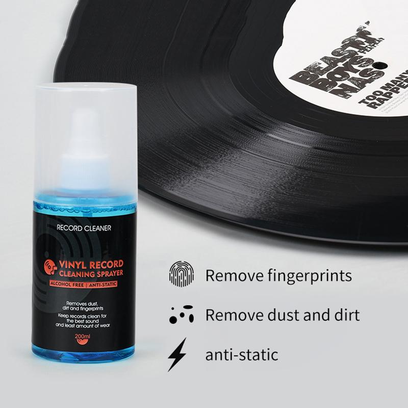 LP-Schallplatten-Reinigungsspray 120ml Antistatische Flüssigkeit für Plattenspieler Vinyl-CD-Player Staubentferner Klarer Klang